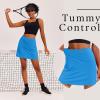 Ekouaer 16“ Golf Skorts for Woman with Inner Pockets Silicone Grippers Tennis Skirt Quick Dry Athletic Pickleball Skort(Sparkle Blue)