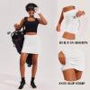 Ekouaer 16“ Golf Skorts for Woman with Inner Pockets Silicone Grippers Tennis Skirt Quick Dry Athletic Pickleball Skort(White)