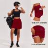 Ekouaer 16“ Golf Skorts for Woman with Inner Pockets Silicone Grippers Tennis Skirt Quick Dry Athletic Pickleball Skort(Wine Red)