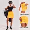 Ekouaer 16“ Golf Skorts for Woman with Inner Pockets Silicone Grippers Tennis Skirt Quick Dry Athletic Pickleball Skort(Yellow)