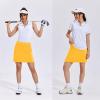 Ekouaer 16“ Golf Skorts for Woman with Inner Pockets Silicone Grippers Tennis Skirt Quick Dry Athletic Pickleball Skort(Yellow)