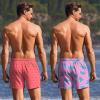Ekouaer 2 Pack Men’s Swim Trunks 5″ with Compression Liner 2 in 1 Board Shorts Quick Dry Bathing Suit Swimwear Zipper Pocket(Anchor Coral/Tortoise Pink)