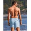 Ekouaer 2 Pack Men’s Swim Trunks 5″ with Compression Liner 2 in 1 Board Shorts Quick Dry Bathing Suit Swimwear Zipper Pocket(Black/Light Blue)