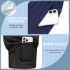 Ekouaer 2 Pack Men’s Swim Trunks 5″ with Compression Liner 2 in 1 Board Shorts Quick Dry Bathing Suit Swimwear Zipper Pocket(Black/Navy Blue)