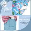 Ekouaer 2 Pack Men’s Swim Trunks 5″ with Compression Liner 2 in 1 Board Shorts Quick Dry Bathing Suit Swimwear Zipper Pocket(Pinapple Palm Pink/Flamingo Blue)