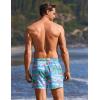 Ekouaer 2 Pack Men’s Swim Trunks 5″ with Compression Liner 2 in 1 Board Shorts Quick Dry Bathing Suit Swimwear Zipper Pocket(Pinapple Palm Pink/Flamingo Blue)