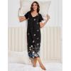 Ekouaer 3 Pack Long Nightgowns for Women Plus Size Moo Moos Short Sleeve House Dress Button Night Gown Soft Sleepwear S-5XL(Black Butterfly/Black/Dark Grey)