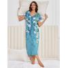 Ekouaer 3 Pack Long Nightgowns for Women Plus Size Moo Moos Short Sleeve House Dress Button Night Gown Soft Sleepwear S-5XL(Blue Floral/Black/Leopard)