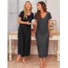 Ekouaer 3 Pack Long Nightgowns for Women Plus Size Moo Moos Short Sleeve House Dress Button Night Gown Soft Sleepwear S-5XL(Dark Grey/Blue/Black)