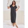 Ekouaer 3 Pack Long Nightgowns for Women Plus Size Moo Moos Short Sleeve House Dress Button Night Gown Soft Sleepwear S-5XL(Dark Grey/Blue/Black)