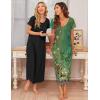 Ekouaer 3 Pack Long Nightgowns for Women Plus Size Moo Moos Short Sleeve House Dress Button Night Gown Soft Sleepwear S-5XL(Green Floral/Dark Grey/Black)