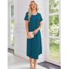 Ekouaer 3 Pack Long Nightgowns for Women Plus Size Moo Moos Short Sleeve House Dress Button Night Gown Soft Sleepwear S-5XL(Ligth Blue Floral/Black/Blue Green)