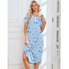 Ekouaer 3 Pack Long Nightgowns for Women Plus Size Moo Moos Short Sleeve House Dress Button Night Gown Soft Sleepwear S-5XL(Pink/Blue Star/Black)