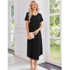 Ekouaer 3 Pack Long Nightgowns for Women Plus Size Moo Moos Short Sleeve House Dress Button Night Gown Soft Sleepwear S-5XL(Pink/Blue Star/Black)