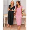 Ekouaer 3 Pack Long Nightgowns for Women Plus Size Moo Moos Short Sleeve House Dress Button Night Gown Soft Sleepwear S-5XL(Pink/Blue Star/Black)