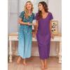 Ekouaer 3 Pack Long Nightgowns for Women Plus Size Moo Moos Short Sleeve House Dress Button Night Gown Soft Sleepwear S-5XL(Purple/Black/Blue Green Floral)