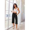Ekouaer 3 Pack Women Capri Pajama Pants 2026 Ruffle hem Lounge Pants Drawstring Pj Bottoms with Pockets(Black / Dark Heather Grey / Light Heather Gray)