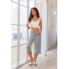 Ekouaer 3 Pack Women Capri Pajama Pants 2026 Ruffle hem Lounge Pants Drawstring Pj Bottoms with Pockets(Navy Blue / Pink Leopard / Dark Heather Grey)