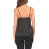 Ekouaer 3 Pack: Womens Silk Satin Tank Top V Neck Camisole Cami Spaghetti Strap Top Loose Sleeveless Blouses Tank Shirt(Black/Black&white Stripes/Black Polka Dots)