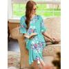 Ekouaer Long Nightgown, Womens V Neck Loungewear Oversized Sleepwear Loose Sleep Dress S-4XL(Blue Floral)
