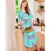 Ekouaer Long Nightgown, Womens V Neck Loungewear Oversized Sleepwear Loose Sleep Dress S-4XL(Blue Floral)