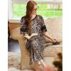 Ekouaer Long Nightgown, Womens V Neck Loungewear Oversized Sleepwear Loose Sleep Dress S-4XL(Brown Leopard Print2)