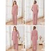 Ekouaer Maternity Nursing Robe Set 3 Pieces Sleeveless Top, Pregnancy Pants & Robe Double Layer Pajamas S-XXL(Dirty Rose)