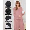 Ekouaer Maternity Nursing Robe Set 3 Pieces Sleeveless Top, Pregnancy Pants & Robe Double Layer Pajamas S-XXL(Dirty Rose)