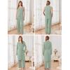 Ekouaer Maternity Nursing Robe Set 3 Pieces Sleeveless Top, Pregnancy Pants & Robe Double Layer Pajamas S-XXL(Light Green)