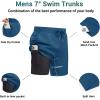 Ekouaer Men’s 7″ Swim Trunks Swimwear Zip Pockets Beach Board Shorts Bathing Suits with Mesh Lining(Dark Blue)