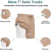 Ekouaer Men’s 7″ Swim Trunks Swimwear Zip Pockets Beach Board Shorts Bathing Suits with Mesh Lining(Khaki)