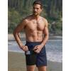 Ekouaer Men’s 7″ Swim Trunks Swimwear Zip Pockets Beach Board Shorts Bathing Suits with Mesh Lining(Navy Blue)