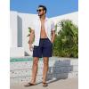 Ekouaer Men’s 7″ Swim Trunks Swimwear Zip Pockets Beach Board Shorts Bathing Suits with Mesh Lining(Navy Blue)
