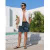 Ekouaer Men’s 7″ Swim Trunks Swimwear Zip Pockets Beach Board Shorts Bathing Suits with Mesh Lining(Z Black Blue Leaf)