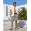 Ekouaer Men’s 7″ Swim Trunks Swimwear Zip Pockets Beach Board Shorts Bathing Suits with Mesh Lining(Z Gray Leaves)