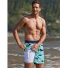Ekouaer Men’s 7″ Swim Trunks Swimwear Zip Pockets Beach Board Shorts Bathing Suits with Mesh Lining(Z Green Shark)