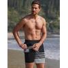 Ekouaer Men’s 7″ Swim Trunks Swimwear Zip Pockets Beach Board Shorts Bathing Suits with Mesh Lining(Z Stripes Black Gray)
