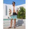 Ekouaer Men’s 7″ Swim Trunks Swimwear Zip Pockets Beach Board Shorts Bathing Suits with Mesh Lining(Z Stripes Black Green)