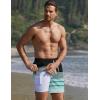 Ekouaer Men’s 7″ Swim Trunks Swimwear Zip Pockets Beach Board Shorts Bathing Suits with Mesh Lining(Z Stripes Black Green)