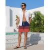 Ekouaer Men’s 7″ Swim Trunks Swimwear Zip Pockets Beach Board Shorts Bathing Suits with Mesh Lining(Z Stripes Navy Red)