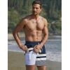 Ekouaer Men’s 7″ Swim Trunks Swimwear Zip Pockets Beach Board Shorts Bathing Suits with Mesh Lining(Z Stripes Navy White)