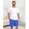 Ekouaer Mens Pajama Shorts Bamboo Viscose Breathable Soft Sleep Short Elastic Waist 2026 Lounge PJ Short with Pockets(Blue)