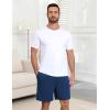 Ekouaer Mens Pajama Shorts Bamboo Viscose Breathable Soft Sleep Short Elastic Waist 2026 Lounge PJ Short with Pockets(Dark Blue)