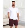 Ekouaer Mens Pajama Shorts Bamboo Viscose Breathable Soft Sleep Short Elastic Waist 2026 Lounge PJ Short with Pockets(Dark Red)
