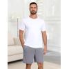 Ekouaer Mens Pajama Shorts Bamboo Viscose Breathable Soft Sleep Short Elastic Waist 2026 Lounge PJ Short with Pockets(Light Gray)
