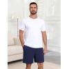 Ekouaer Mens Pajama Shorts Bamboo Viscose Breathable Soft Sleep Short Elastic Waist 2026 Lounge PJ Short with Pockets(Navy Blue)