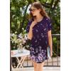 Ekouaer Nightgowns for Women 3 Pack Sleep Shirts Short Sleeve Nightshirt Pullover Nightdress Soft Sleepwear S-XXXL(Navy Blue/Grey/Purple Floral)