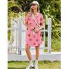 Ekouaer Nightgowns for Women Bamboo Viscose Sleep Shirts Short Sleeve Night Shirts Casual Sleep Dress Soft Sleepwear(Pink Strawberry)