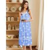 Ekouaer Nightgowns for Women Cotton Long Night Gowns Sleeveless Sleep Dress Victorian Nightdress Ladies Sleepwear XS-4XL(Birds Blue)