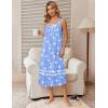 Ekouaer Nightgowns for Women Cotton Long Night Gowns Sleeveless Sleep Dress Victorian Nightdress Ladies Sleepwear XS-4XL(Birds Blue)